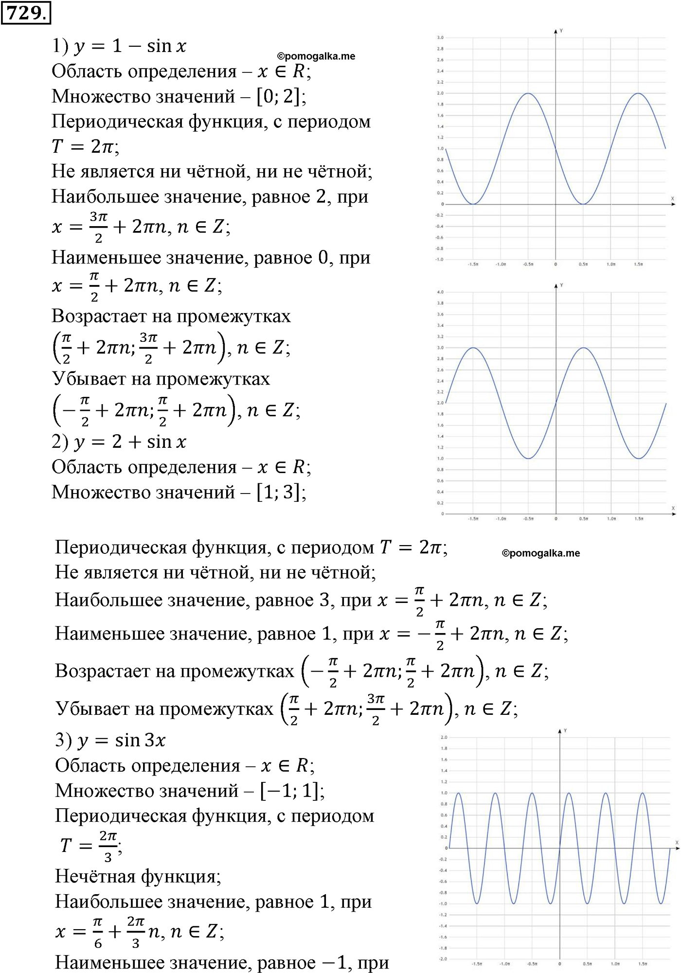 разбор задачи №729 по алгебре за 10-11 класс из учебника Алимова, Колягина