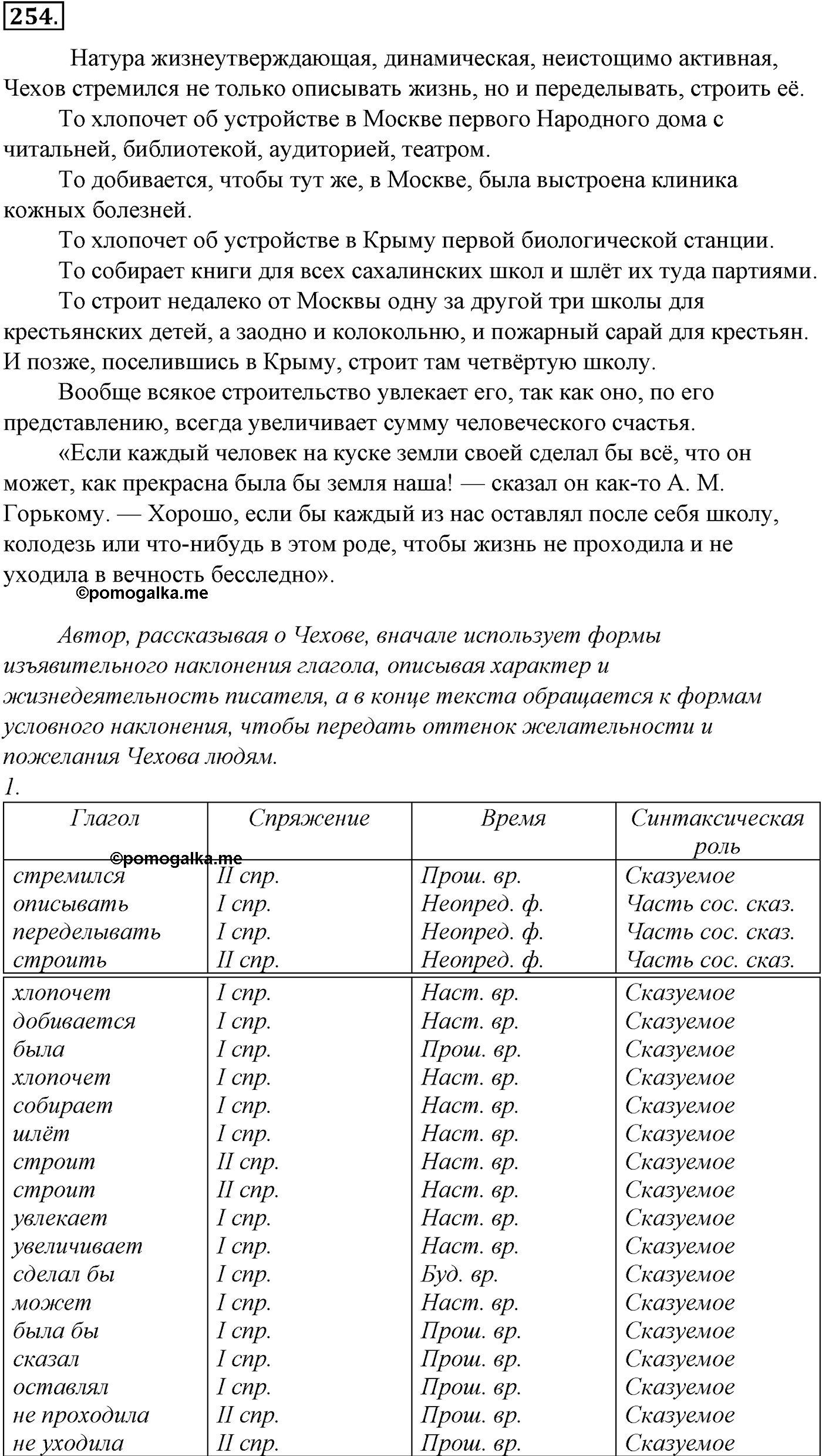 упражнение №254 русский язык 10-11 класс Гольцова