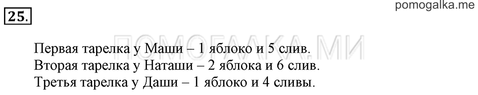 Задача №25 математика 1 класс Рудницкая