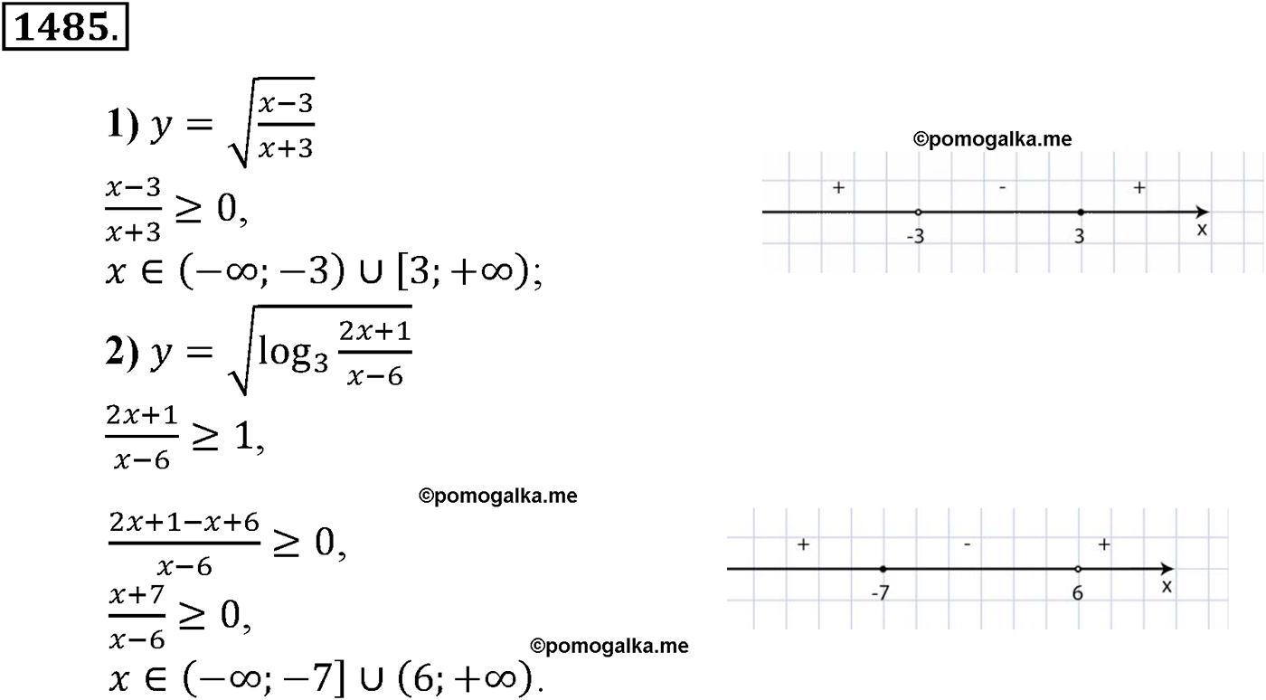 разбор задачи №1485 по алгебре за 10-11 класс из учебника Алимова, Колягина