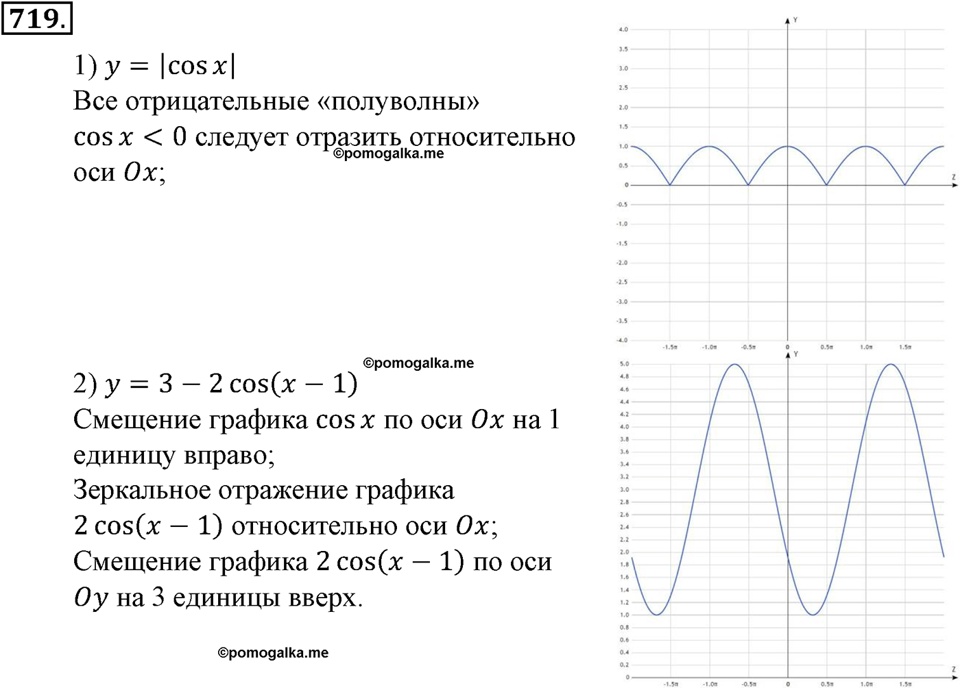 разбор задачи №719 по алгебре за 10-11 класс из учебника Алимова, Колягина