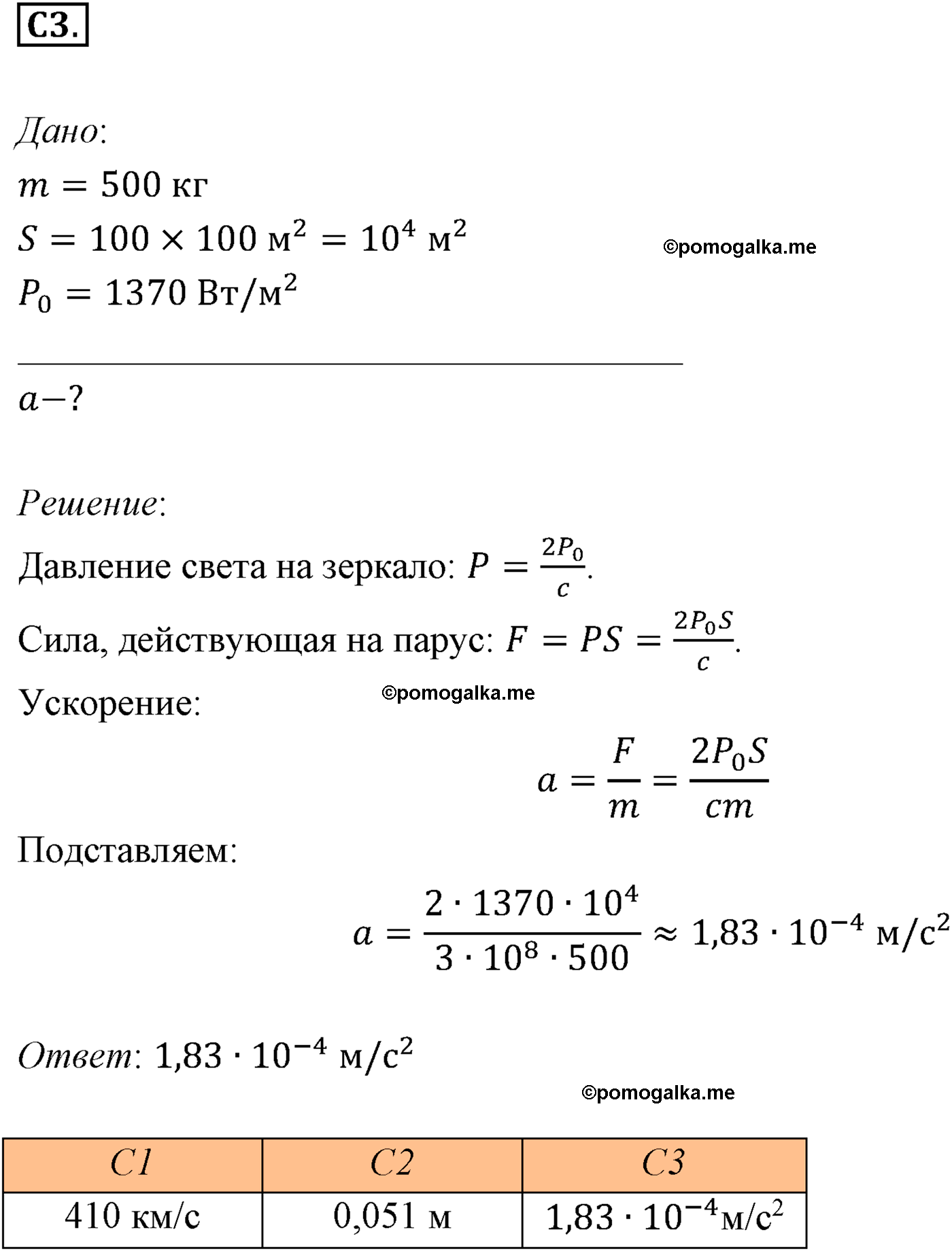 Параграф 73 задание к ЕГЭ С3 физика 11 класс Мякишев