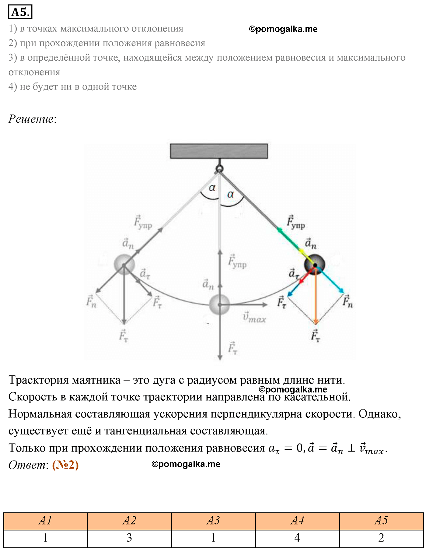 Параграф 13 задание к ЕГЭ А5 физика 11 класс Мякишев