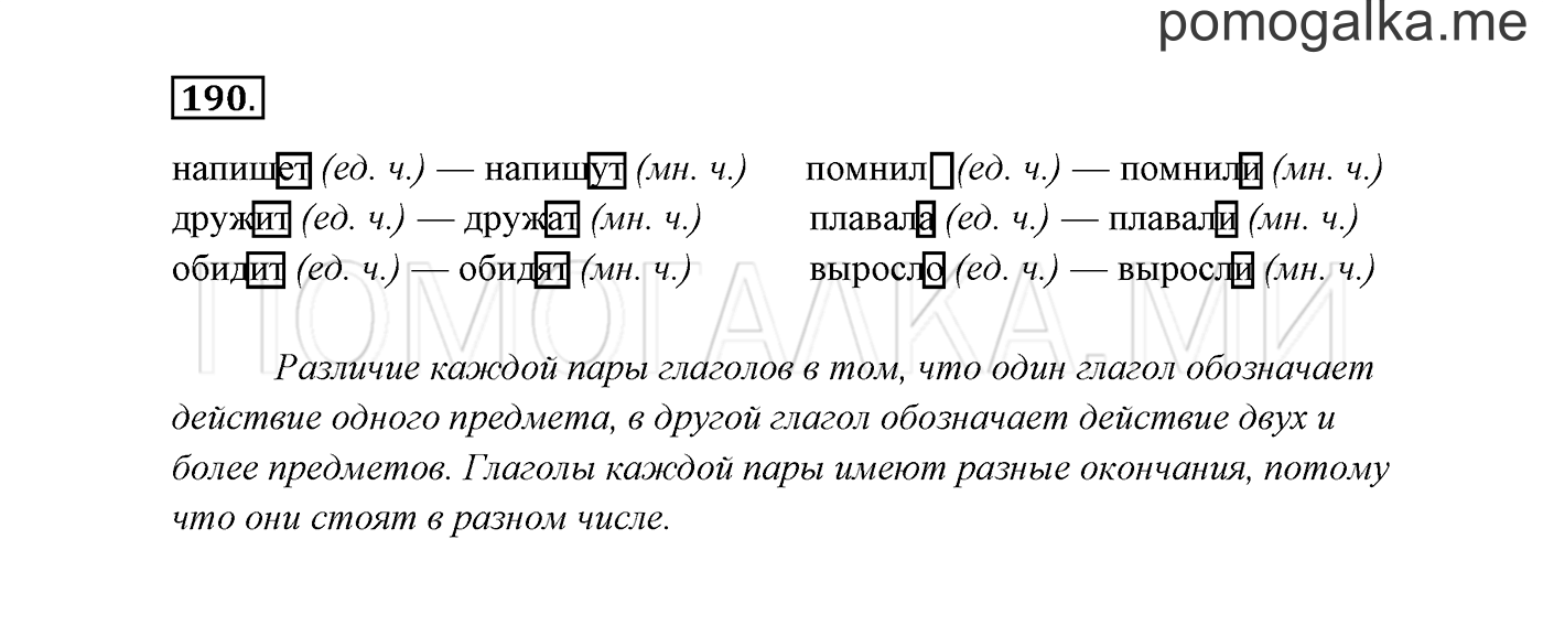 часть 2 страница 109 упражнение 190 русский язык 3 класс Канакина, Горецкий 2013