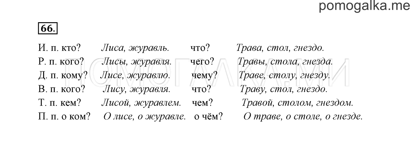 часть 2 страница 38 упражнение 66 русский язык 3 класс Канакина, Горецкий 2013