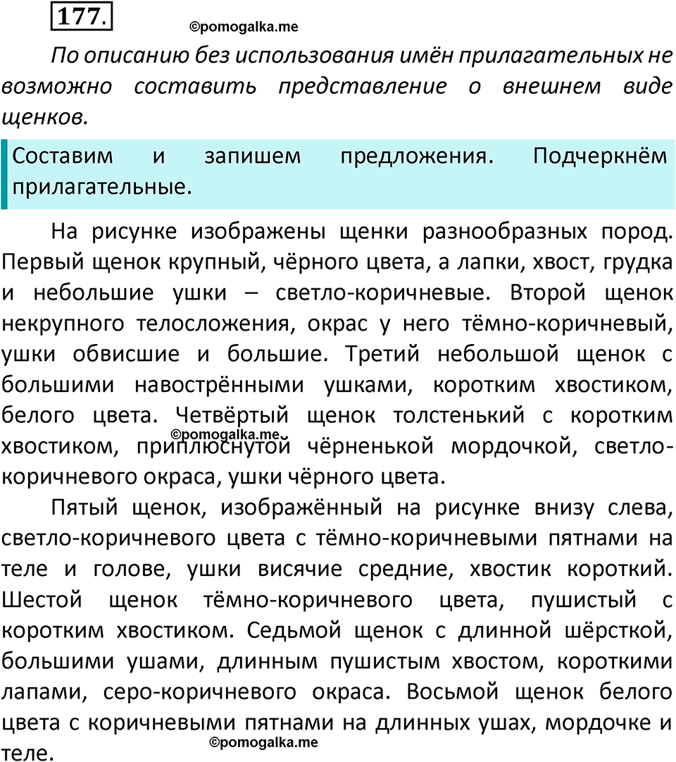 часть 2 страница 105 упражнение 177 русский язык 3 класс Климанова, Бабушкина 2022 год