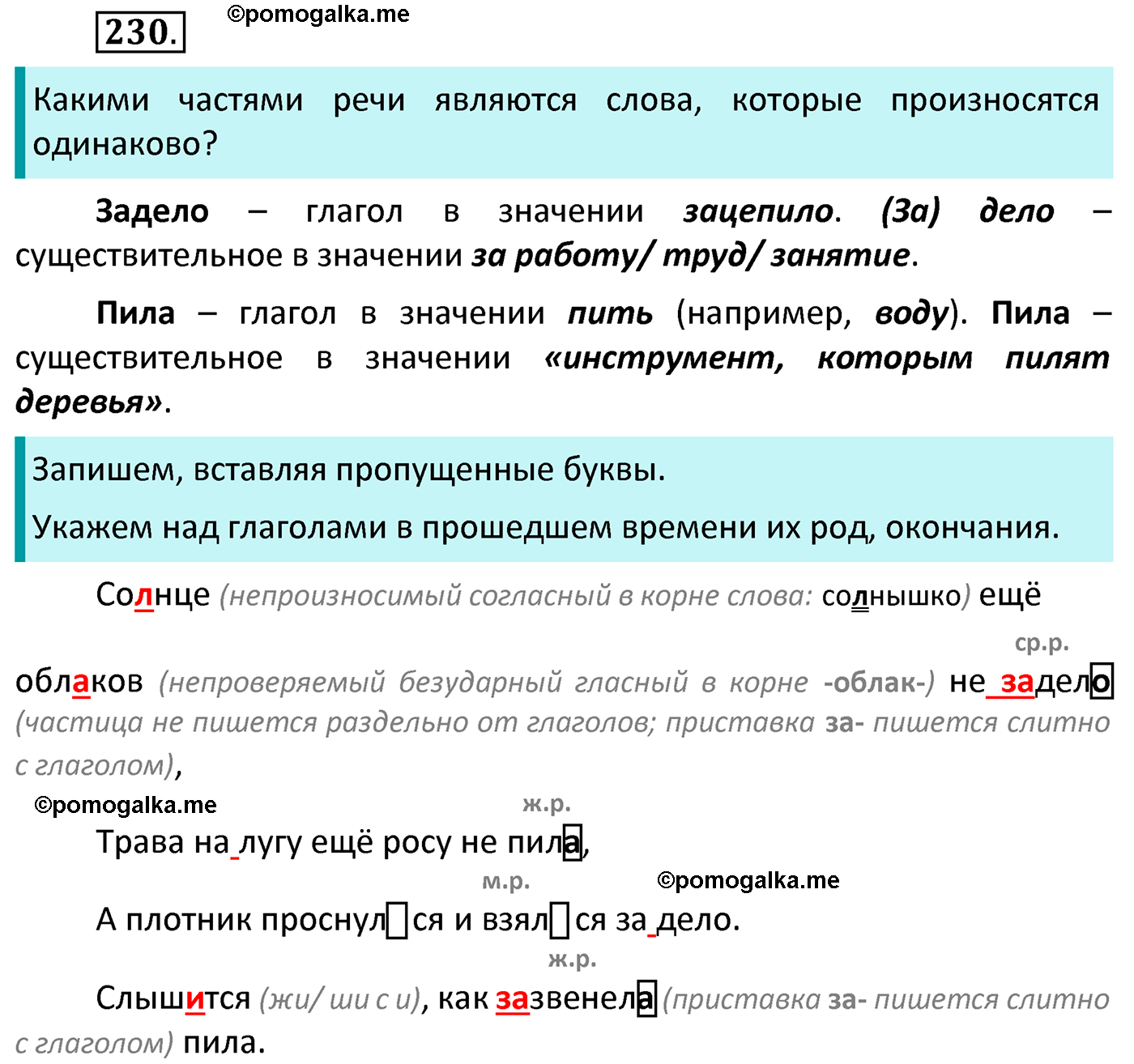 часть 2 страница 109 упражнение 230 русский язык 4 класс Канакина 2022 год