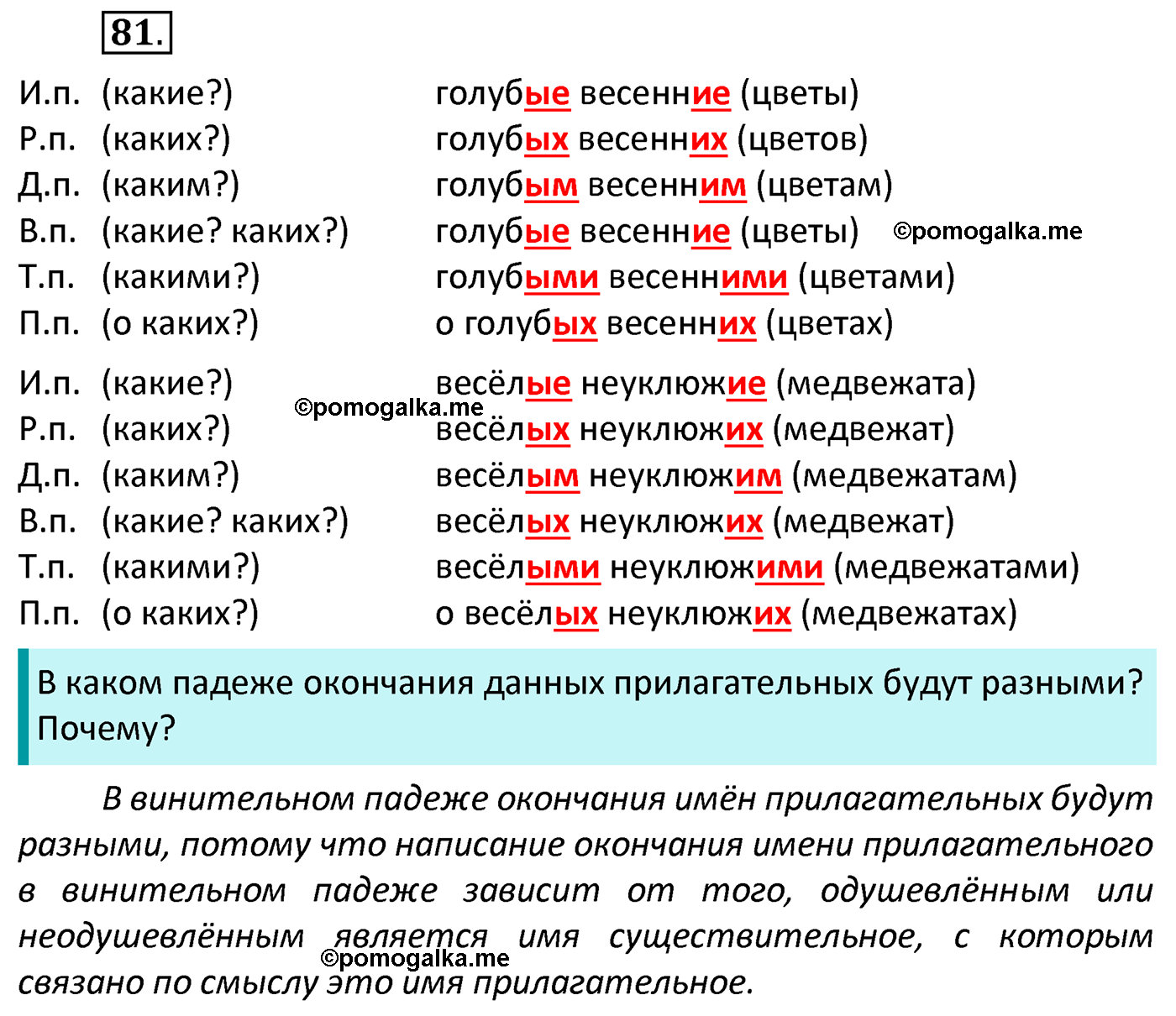 часть 2 страница 38 упражнение 81 русский язык 4 класс Канакина 2022 год