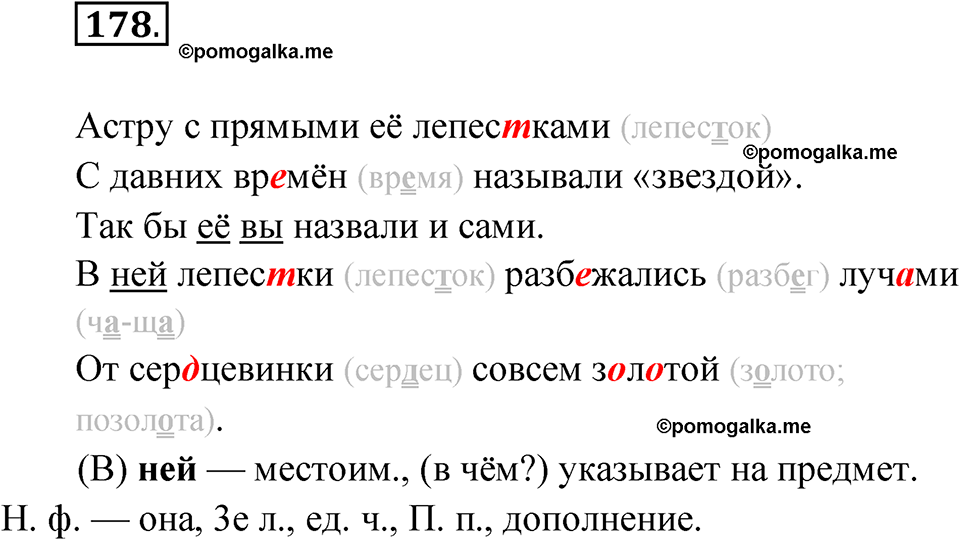 часть 2 упражнение 178 русский язык 4 класс Канакина рабочая тетрадь 2023 год