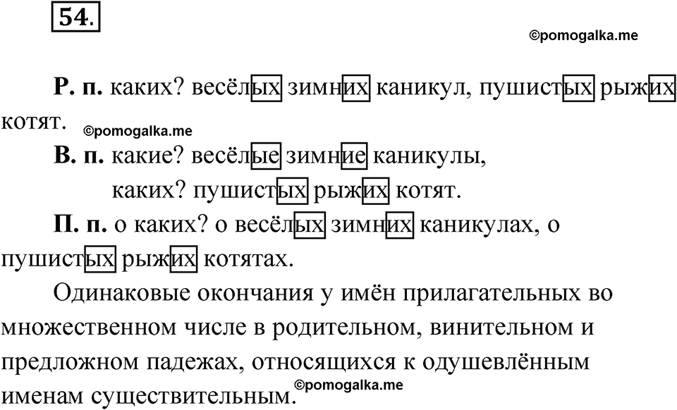 часть 2 упражнение 54 русский язык 4 класс Канакина рабочая тетрадь 2023 год