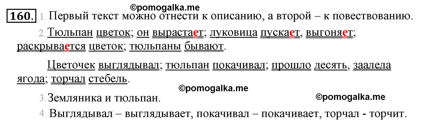 часть 2 страница 98 упражнение 160 русский язык 4 класс Климанова, Бабушкина
