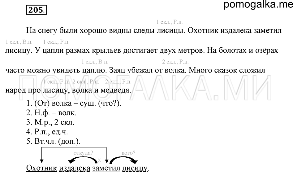 часть 1 страница 107 упражнение №205 русский язык 4 класс Рамзаева 2019