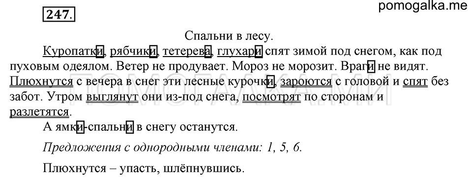 часть 1 страница 124 упражнение №247 русский язык 4 класс Рамзаева 2019