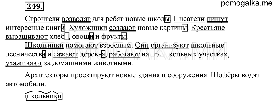 часть 1 страница 125 упражнение №249 русский язык 4 класс Рамзаева 2019