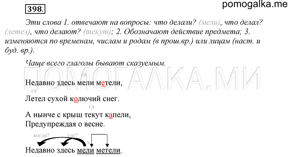часть 2 страница 61 упражнение №398 русский язык 4 класс Рамзаева 2019