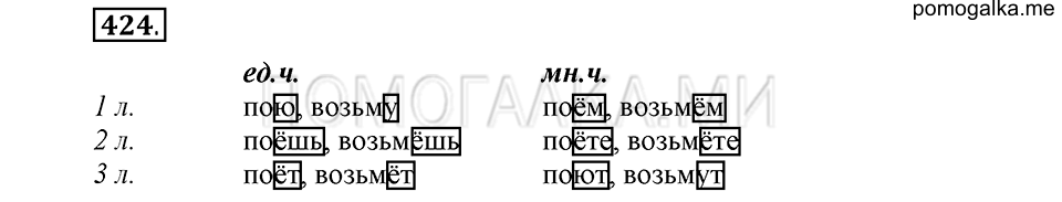 часть 2 страница 75 упражнение №424 русский язык 4 класс Рамзаева 2019