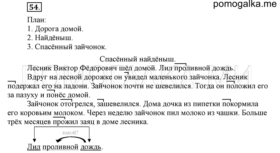 часть 1 страница 29 упражнение №54 русский язык 4 класс Рамзаева 2019