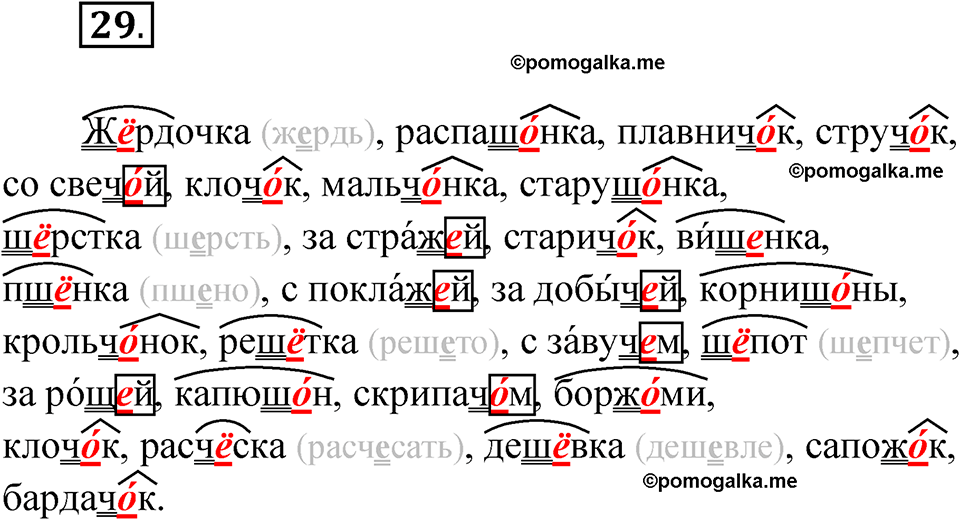 страница 20 упражнение 29 русский язык 5 класс Бондаренко рабочая тетрадь 2 часть 2024 год