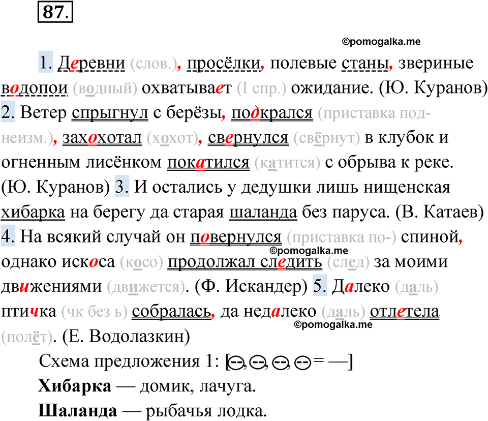 страница 57 упражнение 87 русский язык 5 класс Бондаренко рабочая тетрадь 2 часть 2024 год
