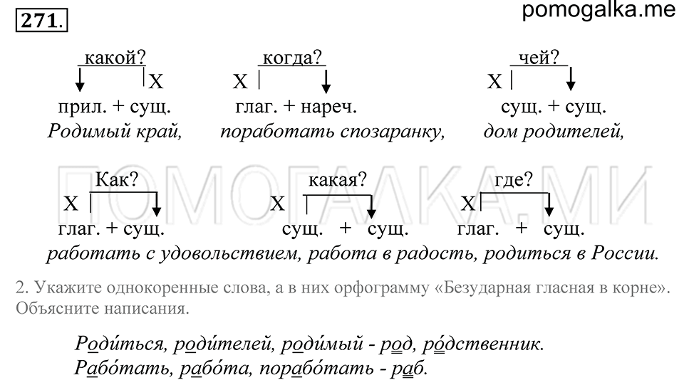 упражнение 271 русский язык 5 класс Купалова 2012 год