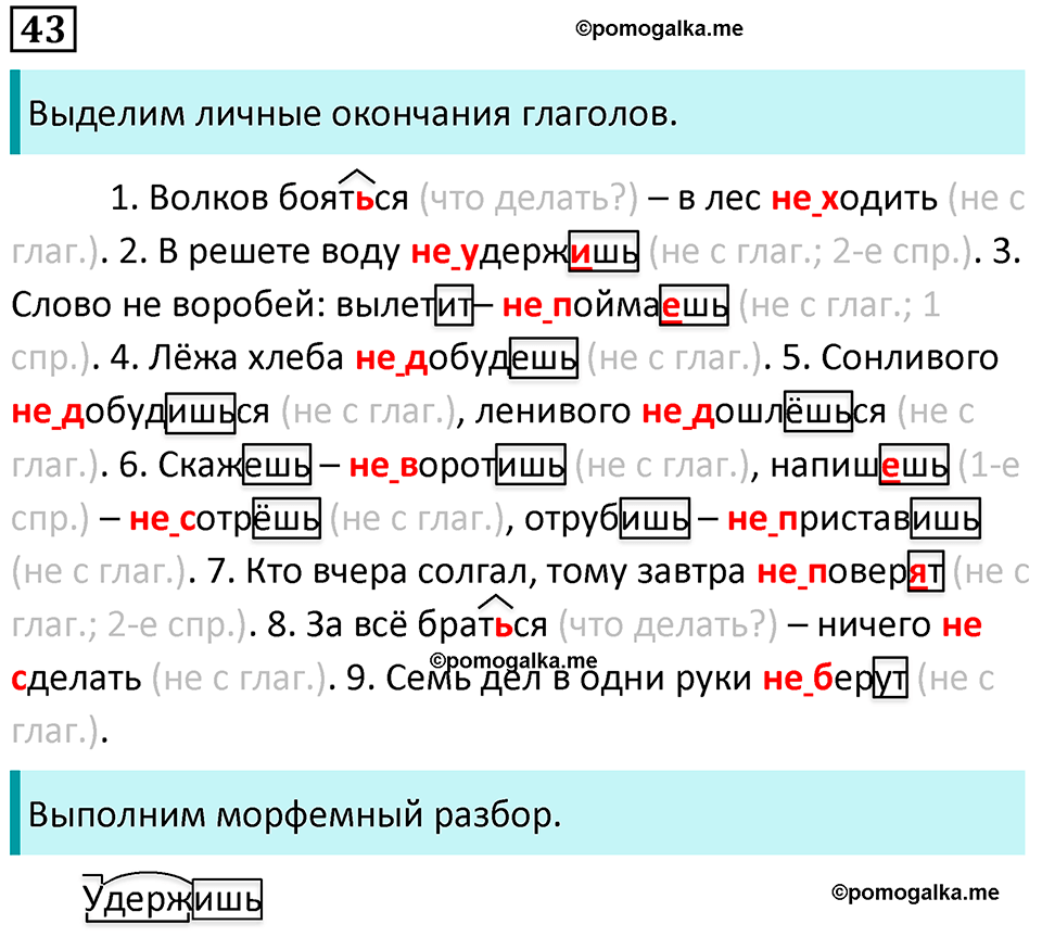 упражнение 43 русский язык 5 класс Ладыженская, Баранов 2023 год