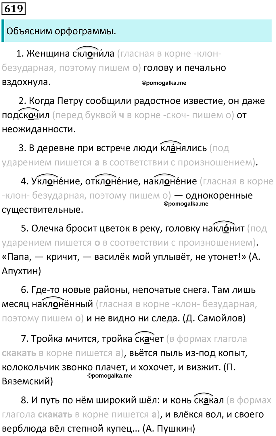 упражнение 619 русский язык 5 класс Ладыженская, Баранов 2023 год
