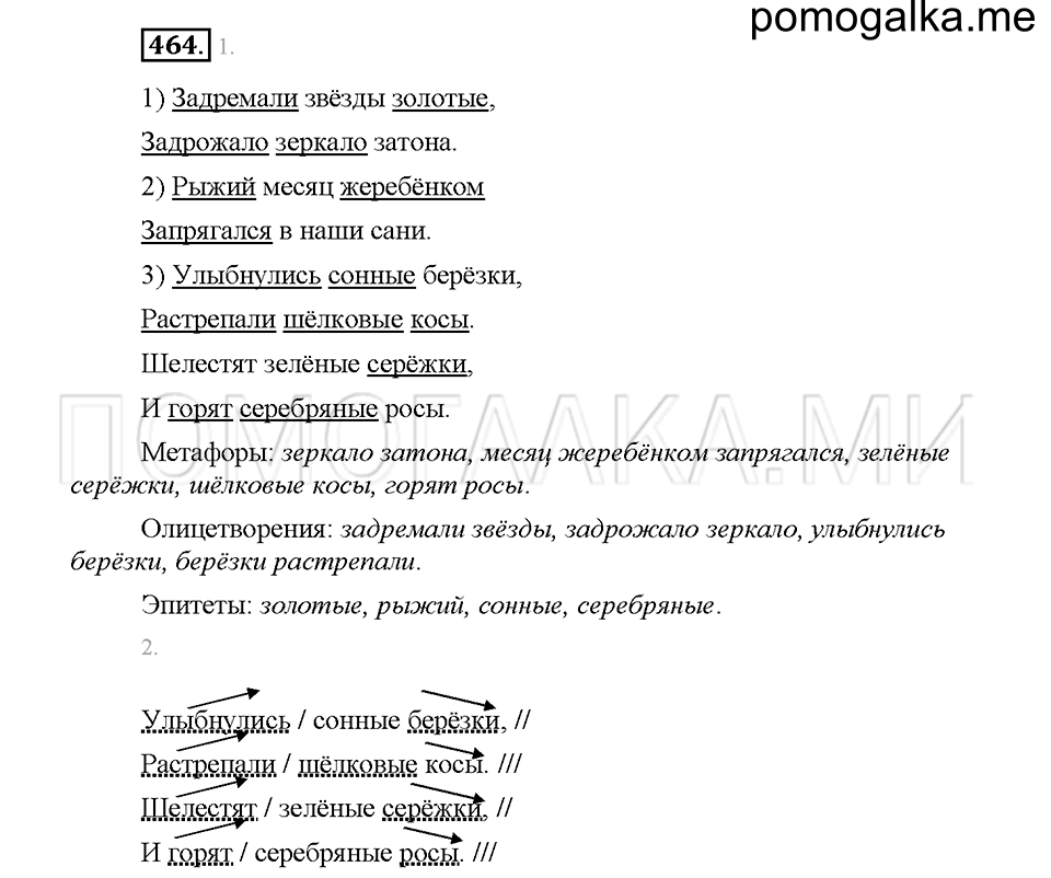 часть 2 страница 31 упражнение 464 русский язык 5 класс Львова учебник 2016 год