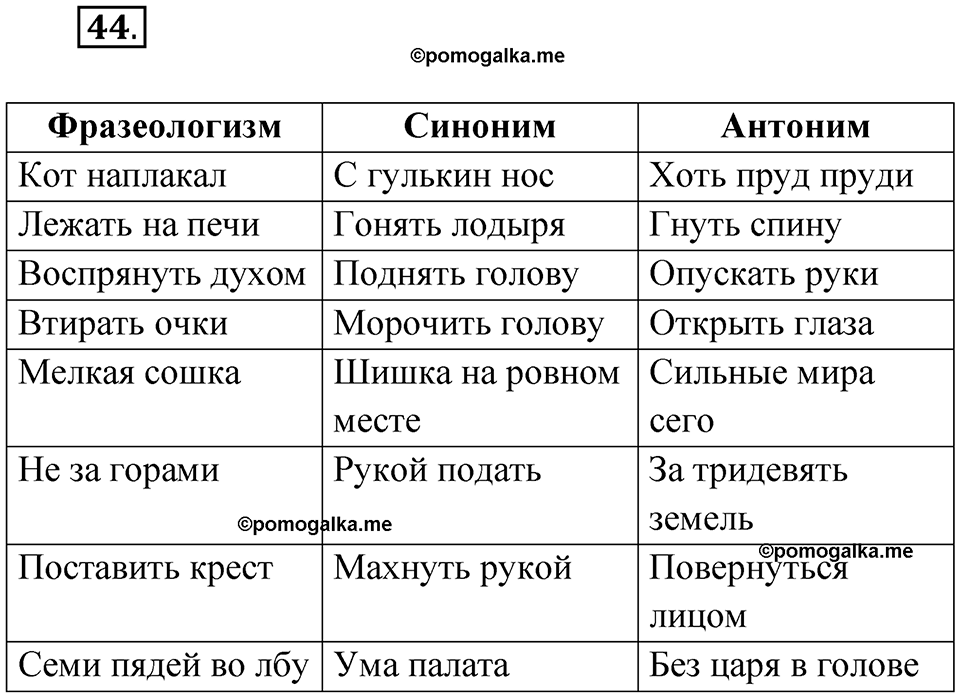 страница 45 упражнение 44 русский язык 6 класс Бондаренко рабочая тетрадь 1 часть 2023 год