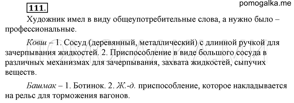 упражнение №111 русский язык 6 класс Ладыженская, Баранов