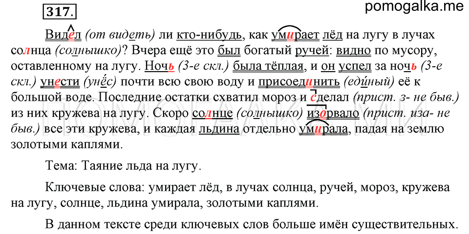 упражнение №317 русский язык 6 класс Ладыженская, Баранов