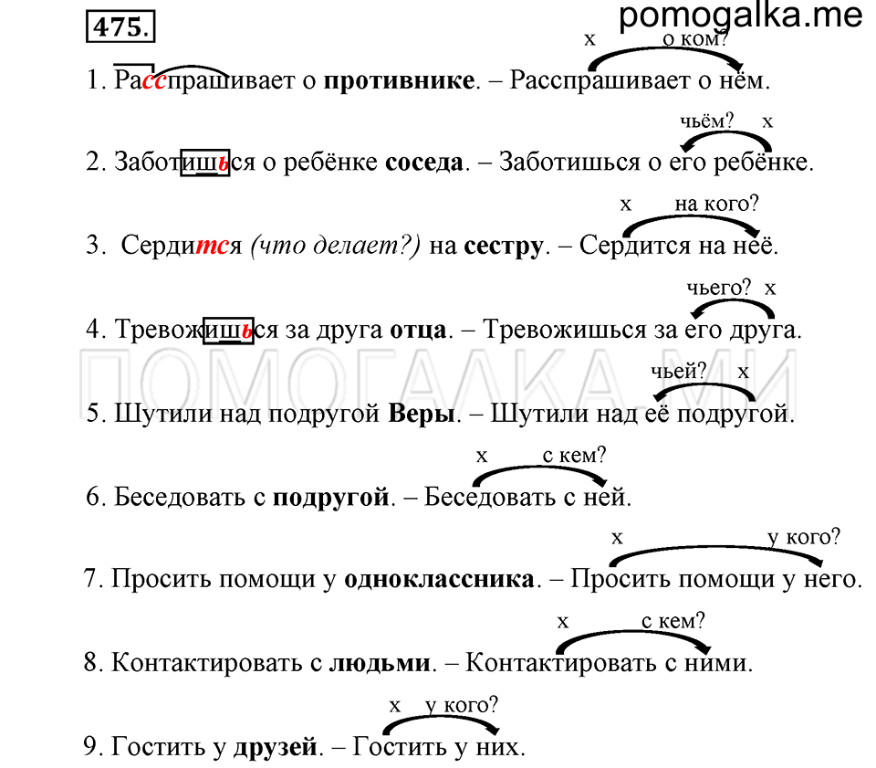 упражнение №475 русский язык 6 класс Ладыженская, Баранов
