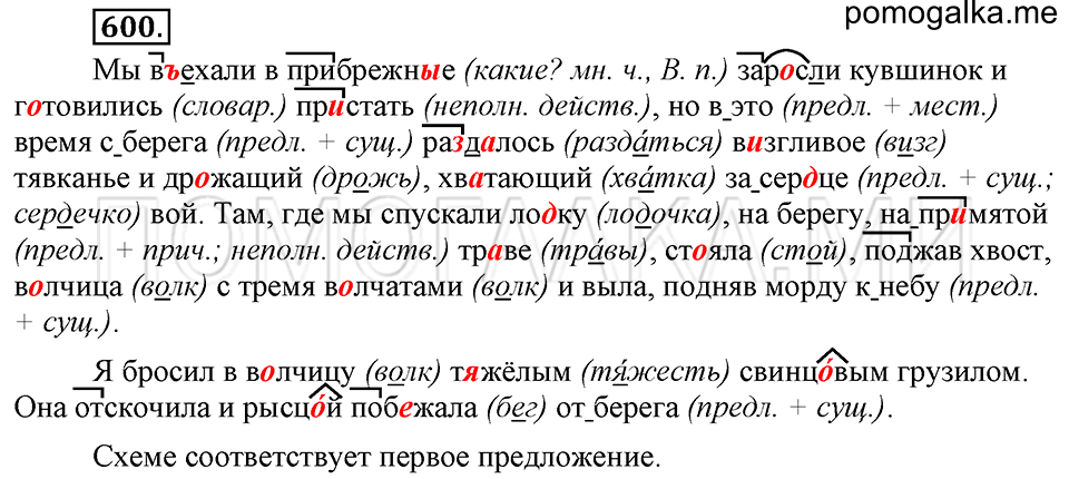 упражнение №600 русский язык 6 класс Ладыженская, Баранов