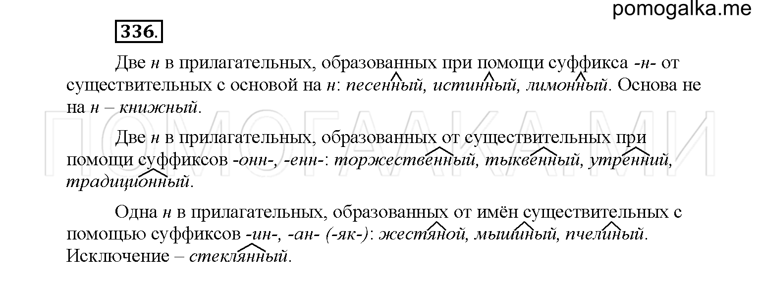 упражнение №336 русский язык 6 класс Рыбченкова