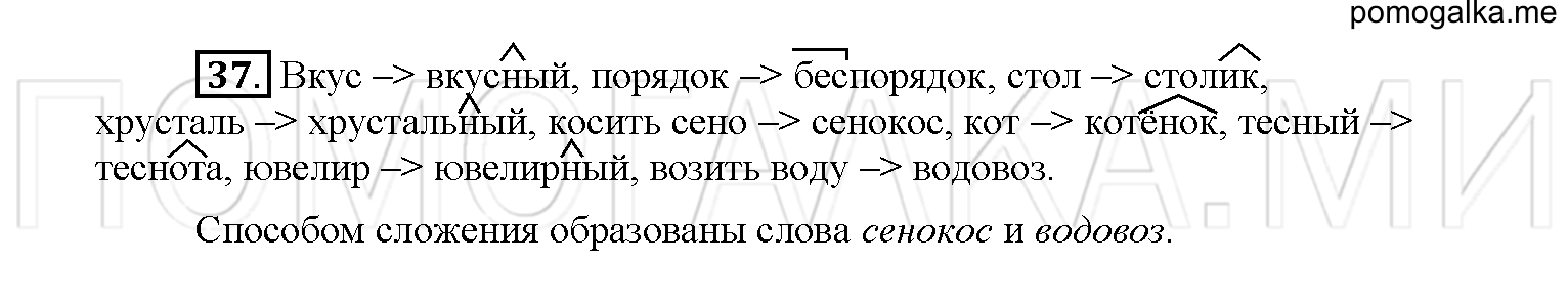 упражнение №37 русский язык 6 класс Рыбченкова