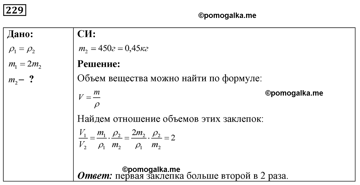 номер №229 физика 7 8 9 класс Лукашик сборник задач