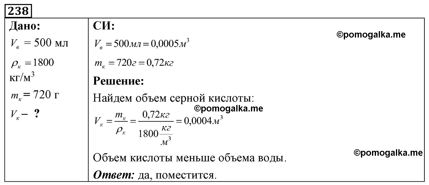 номер №238 физика 7 8 9 класс Лукашик сборник задач