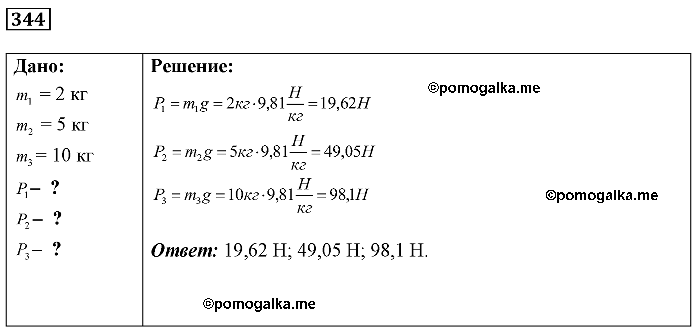 номер №344 физика 7 8 9 класс Лукашик сборник задач