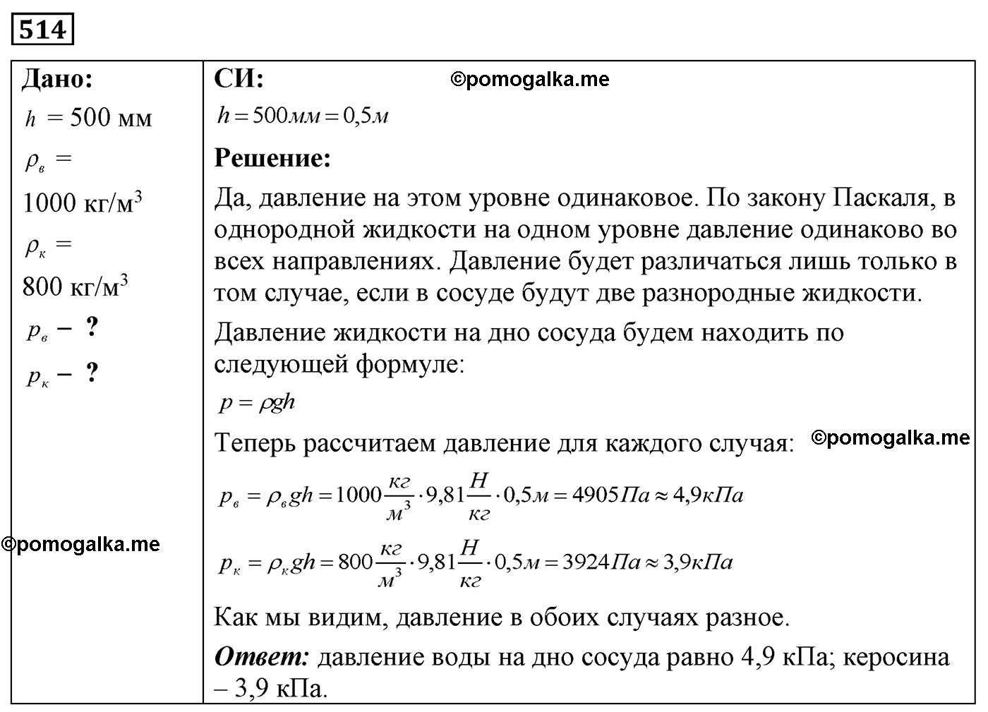 номер №514 физика 7 8 9 класс Лукашик сборник задач