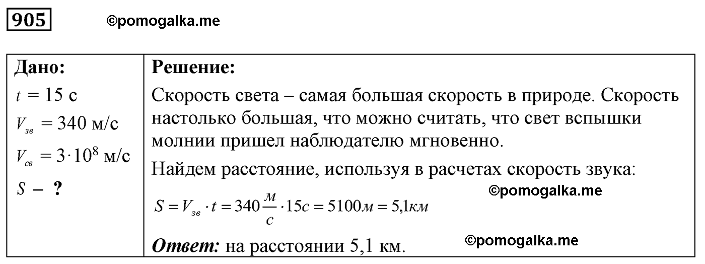 номер №905 физика 7 8 9 класс Лукашик сборник задач