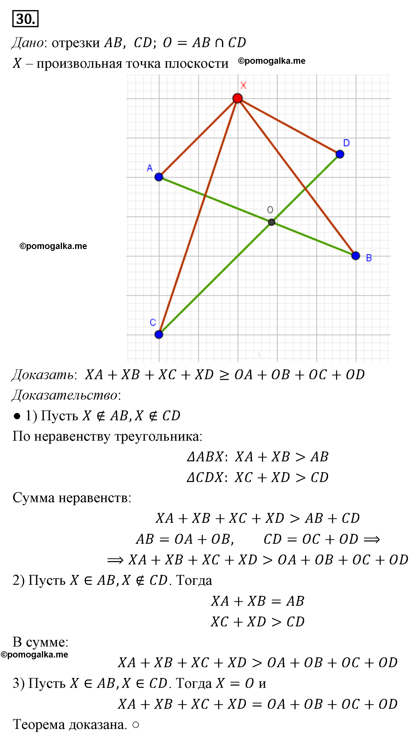 Параграф 7 Номер №30 геометрия 8 класс Погорелов