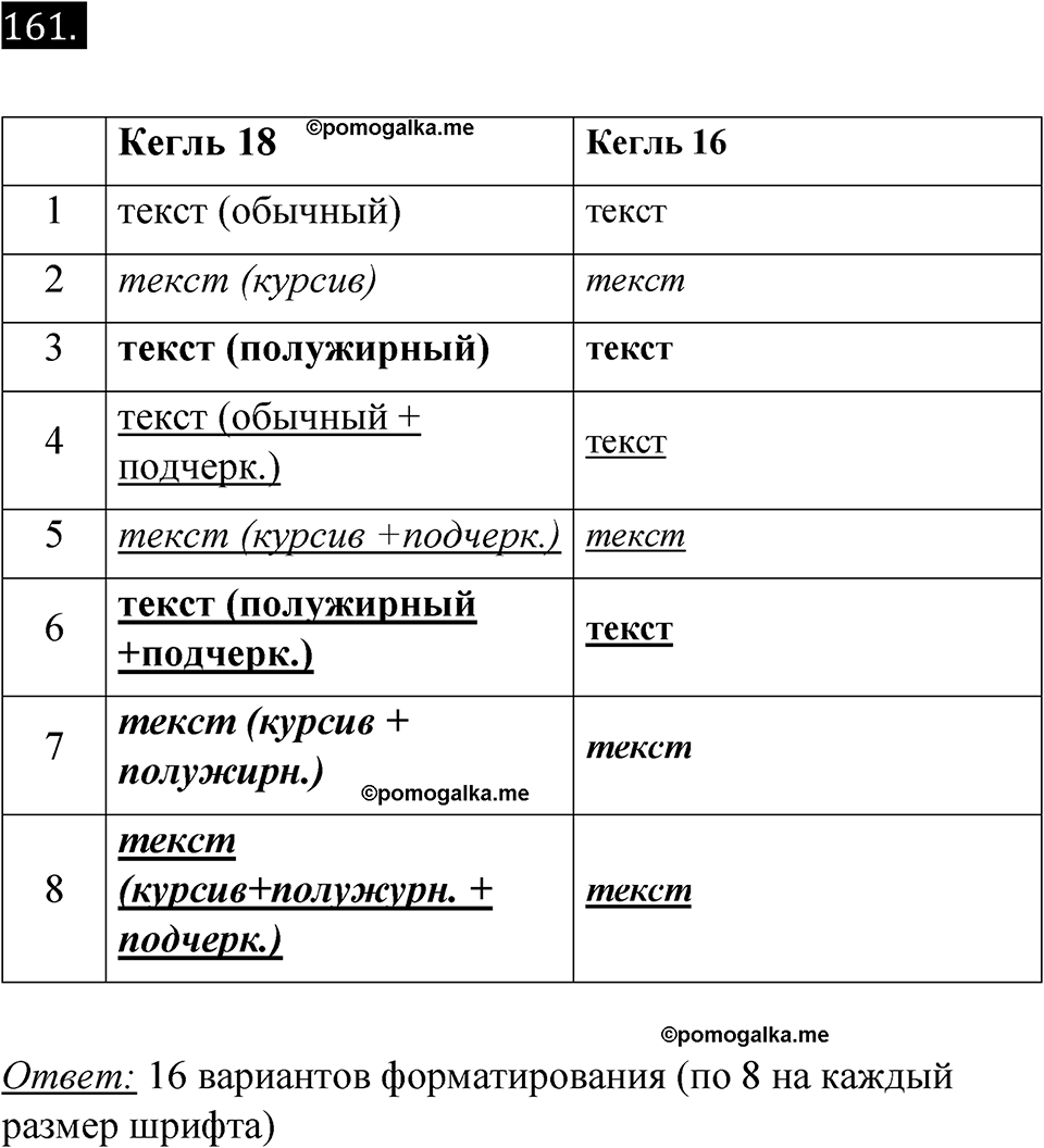 часть 2 страница 17 номер 161 рабочая тетрадь по информатике 7 класс Босова 2023 год просвещение