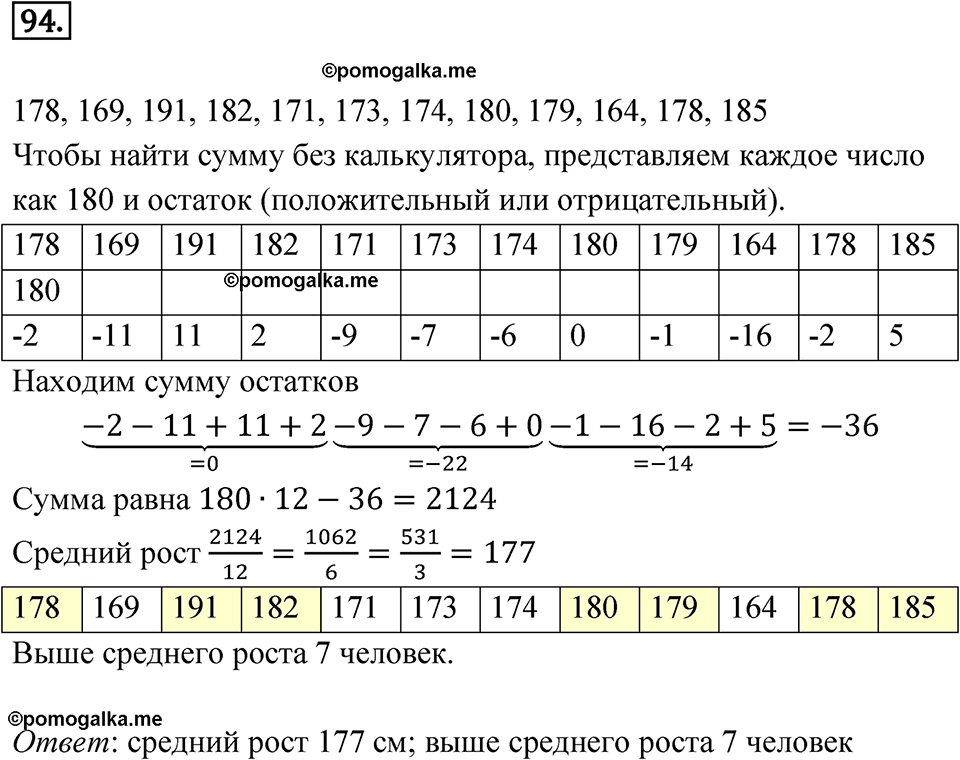 страница 32 номер 94 алгебра 7 класс Дорофеев 2022 год