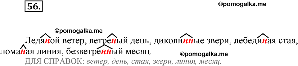 упражнение №56 русский язык 7 класс Ефремова рабочая тетрадь