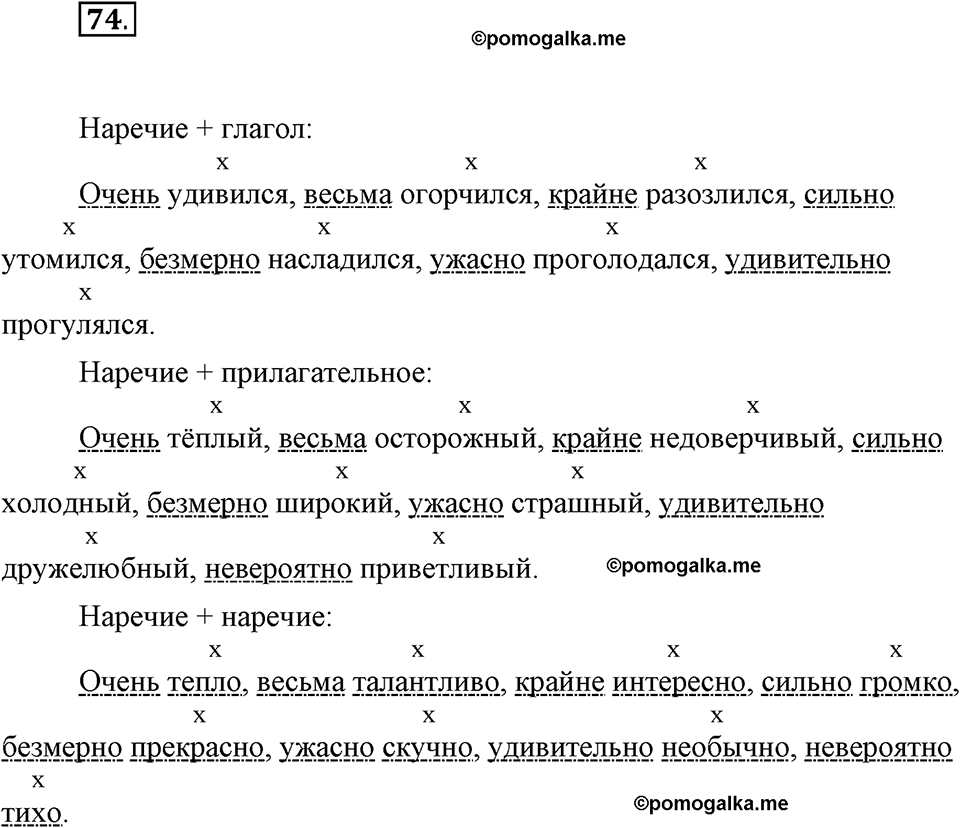 упражнение №74 русский язык 7 класс Ефремова рабочая тетрадь