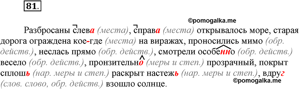 упражнение №81 русский язык 7 класс Ефремова рабочая тетрадь