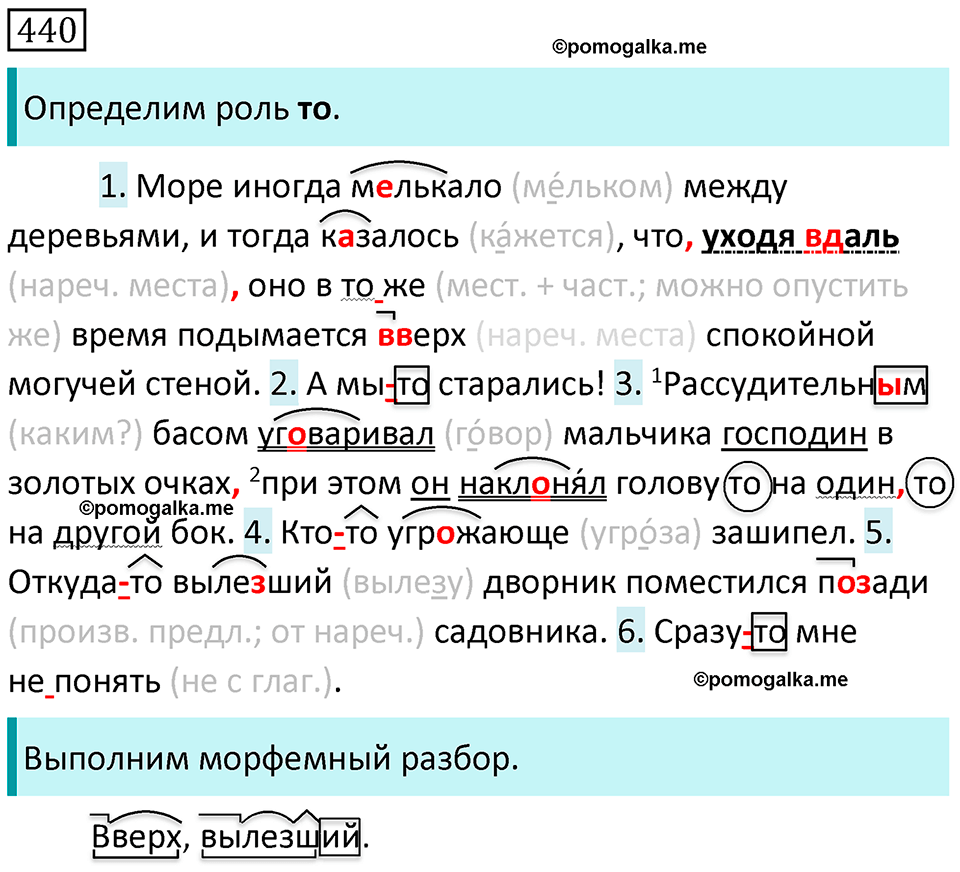 страница 77 упражнение 440 русский язык 7 класс Баранов, Ладыженская 2021-2022 год
