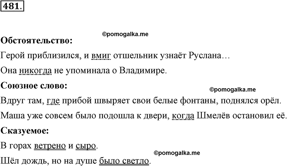 часть 2 страница 55 упражнение 481 русский язык 7 класс Львова 2014 год