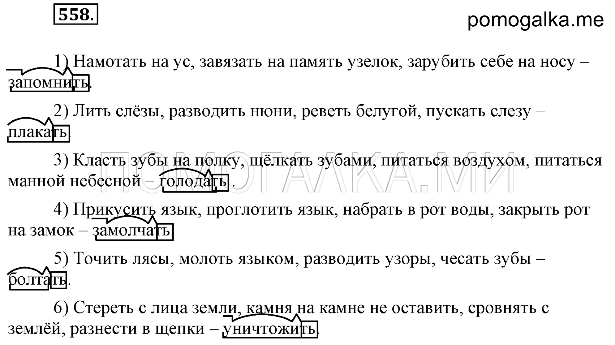 упражнение 558 страница 263 русский язык 7 класс Разумовская, Львова 2009 год