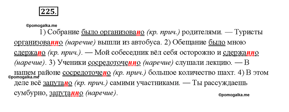 страница 121 упражнение 225 русский язык 7 класс Рыбченкова 2015 год
