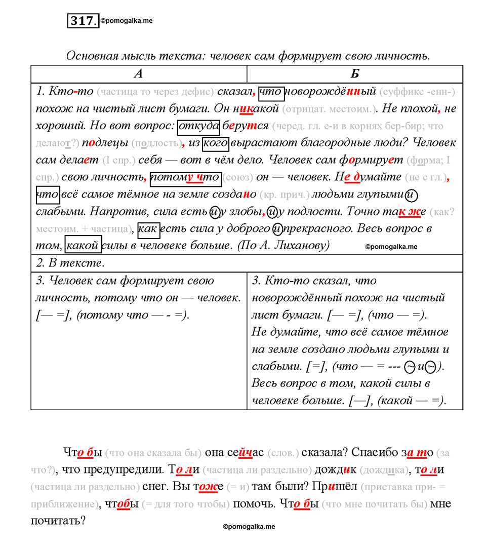страница 171 упражнение 317 русский язык 7 класс Рыбченкова 2015 год